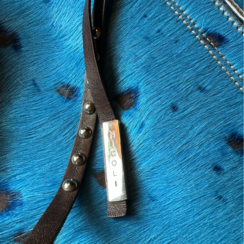 NICOLI Blue Leather Bag